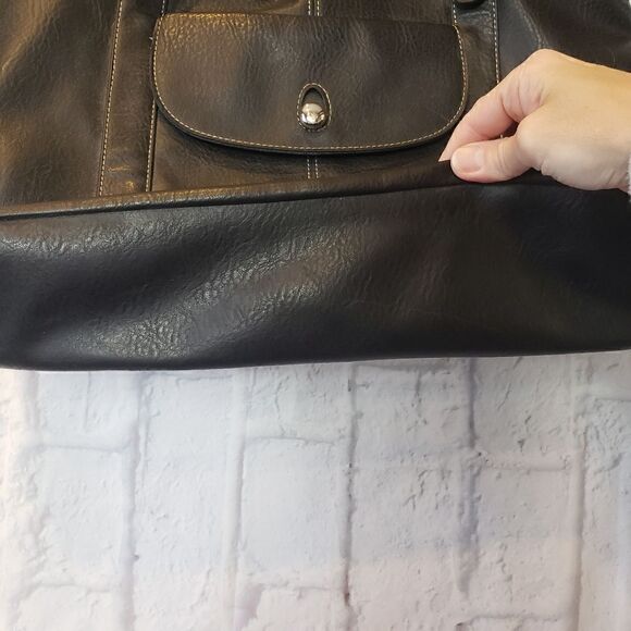 EMILIE M. Faux Leather Classic Tote Bag - Picture 3 of 8